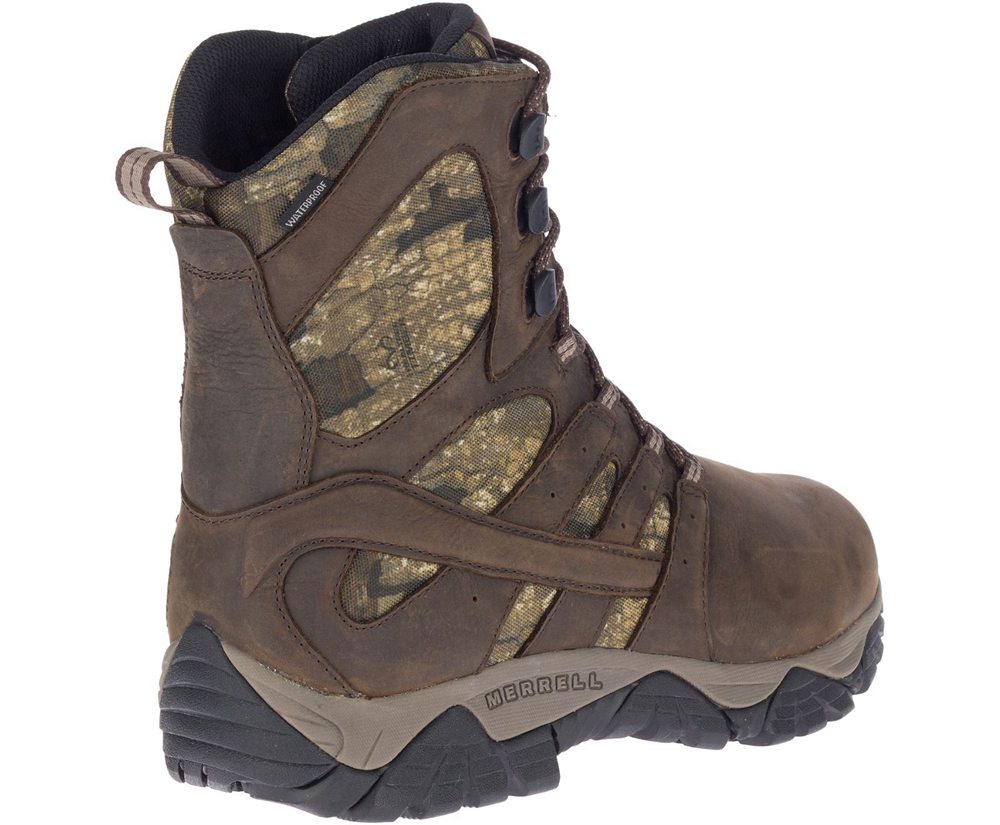 Merrell Work Boots Brown - Moab Timber Thermo 8\" Waterproof SR - Mens 03YCOZJWH